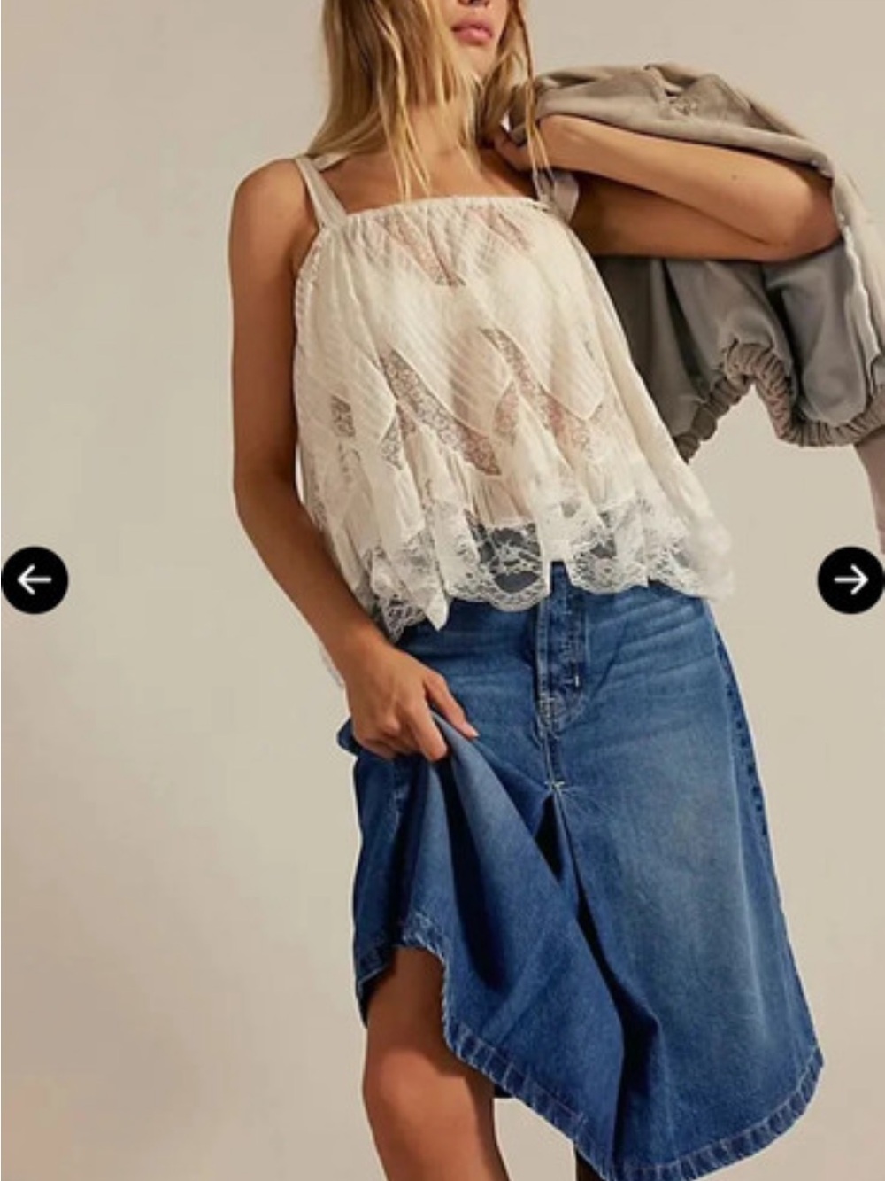 Free people Daisy Mae Denim Knee-Length A-Line Skirt in Blue 24